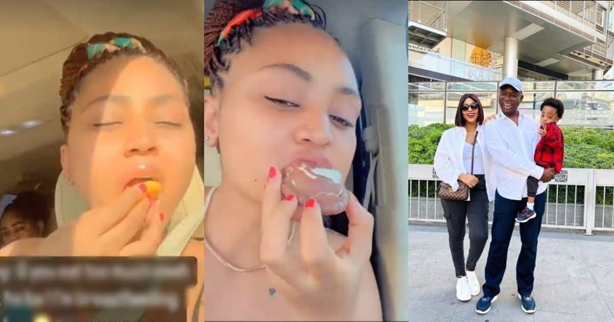 Regina Daniels reveals what she tells husband, Ned whenever he complains about her eating habit
