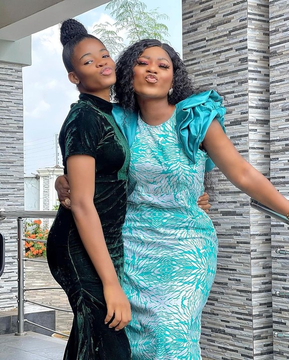 "That girl should know her boundaries" - Reactions as Destiny Etiko pushes away adopted daughter, Chinenye from her video