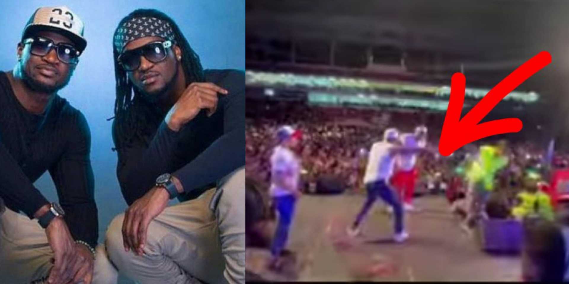 "You could have injured him badly!" - P-Square slammed for pushing a fan off stage during a concert in Equatorial Guinea [Video]