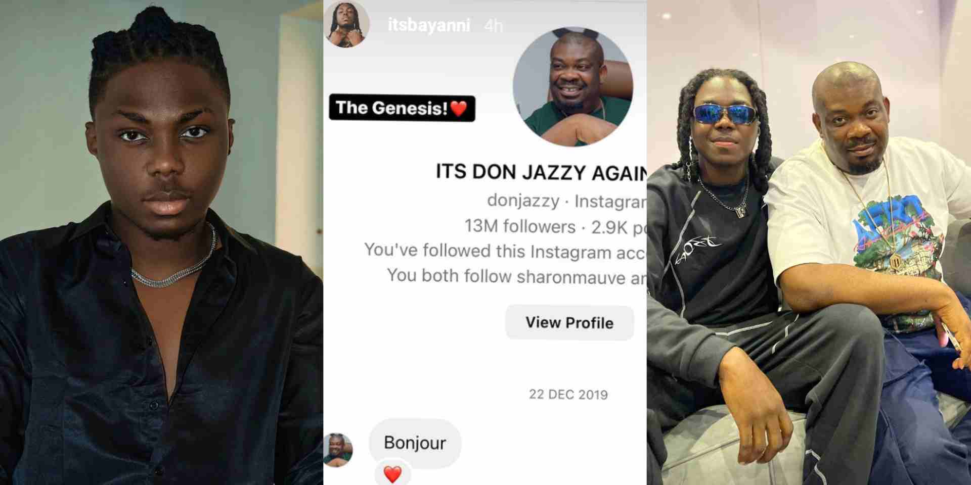 Don Jazzy's latest signee, Bayanni shares chat with producer