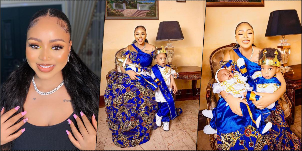 Regina Daniels counts blessings, show off adorable family