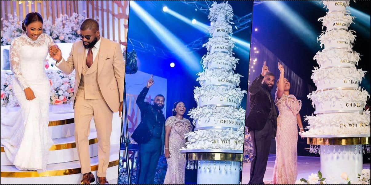 Check out inspiration behind each step of Mercy Chinwo's gigantic wedding cake