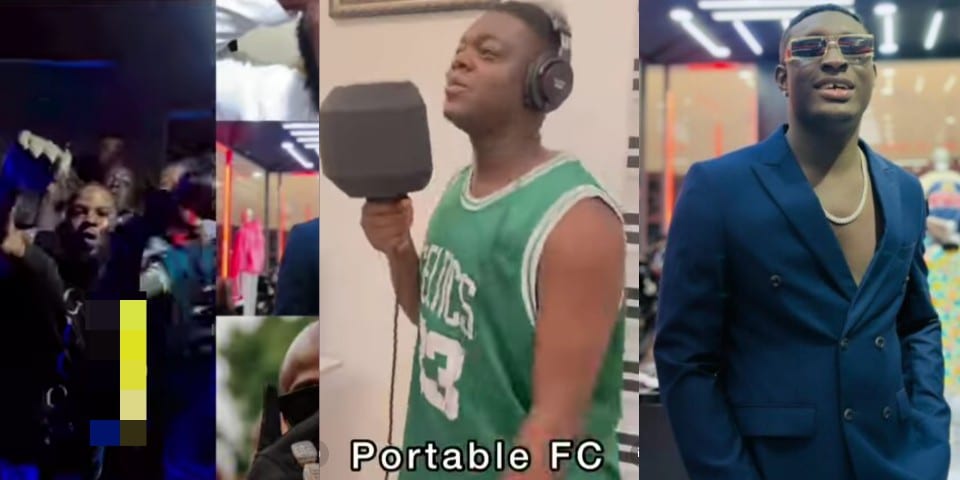 Cute Abiola storms studio on behalf of Portable FC as fans of Wizkid FC & 30BG clash over Carter Efe's Machala song [Video]