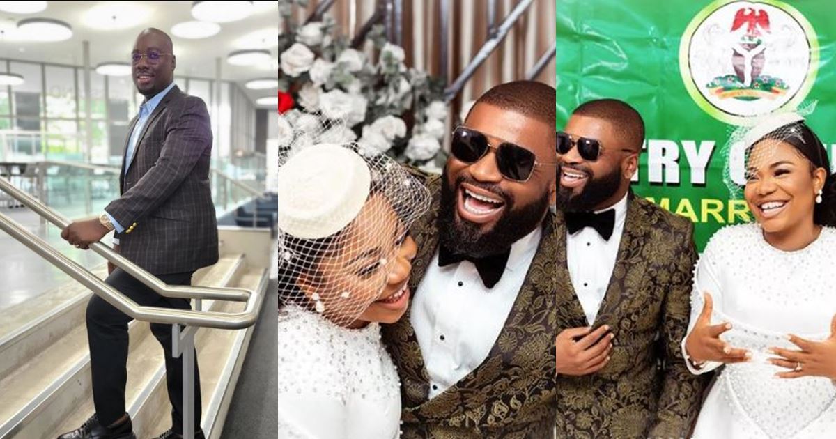 Obi Cubana reacts to court wedding photos of Mercy Chinwo and her husband, Blessed Uzochikwa