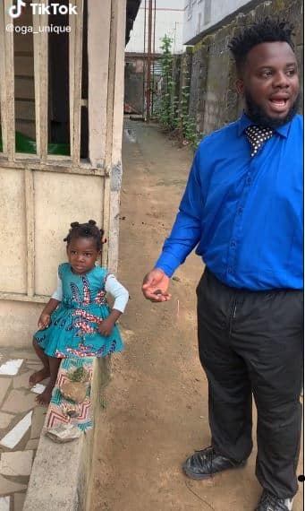 Moment Sabinus played along, offers dollars to little girl in exchange for her childish delicacy (Video)