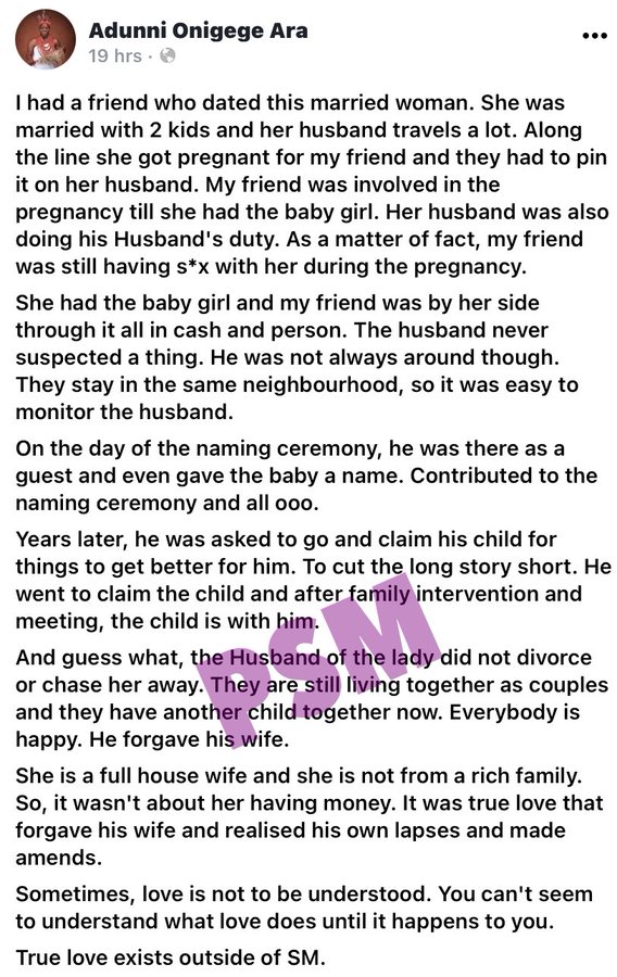 Lady emphasizes power of love as man forgives wife for having a child with someone else