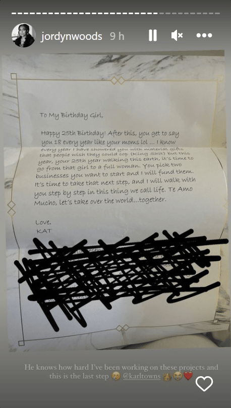 Karl-Anthony Towns says his birthday gift to his girlfriend Jordyn Woods is to fund two businesses she wants to start