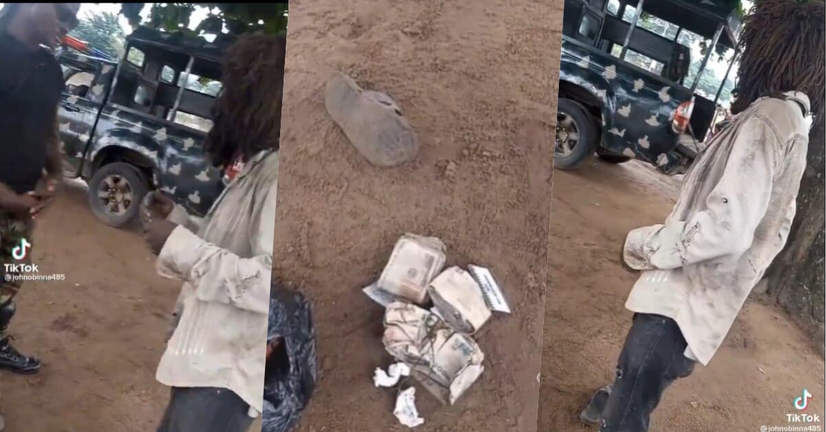 Man who appears to be ‘mentally challenged’ seen with bundles of Naira