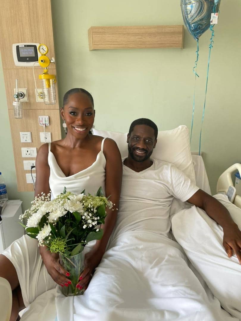 Nigerian couple marry in a Lagos hospital