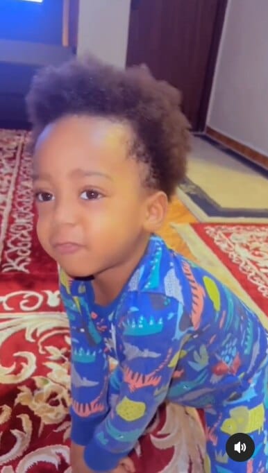 Watch adorable video of Regina Daniels’ son, Munir, begging her to forgive him 