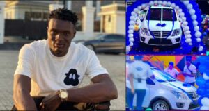 Chizzy jumps for joy as he wins brand new car (Video)