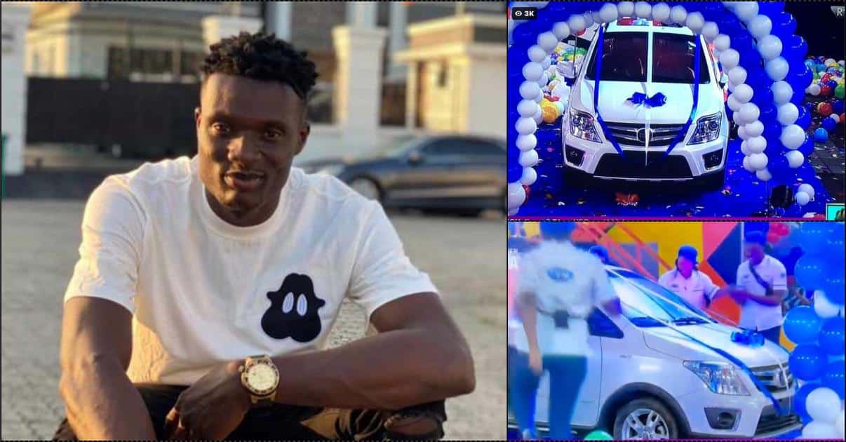 Chizzy jumps for joy as he wins brand new car (Video)