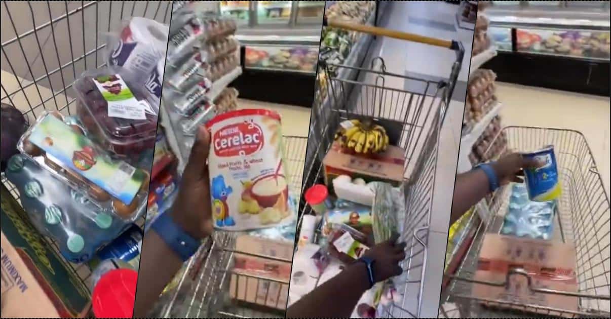 Ladies drool as man shares grocery shopping experience for his girlfriend (Video)