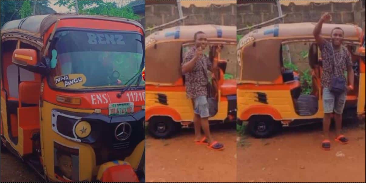 "More keys to me" — Man celebrates as he acquires tricycle (Video)