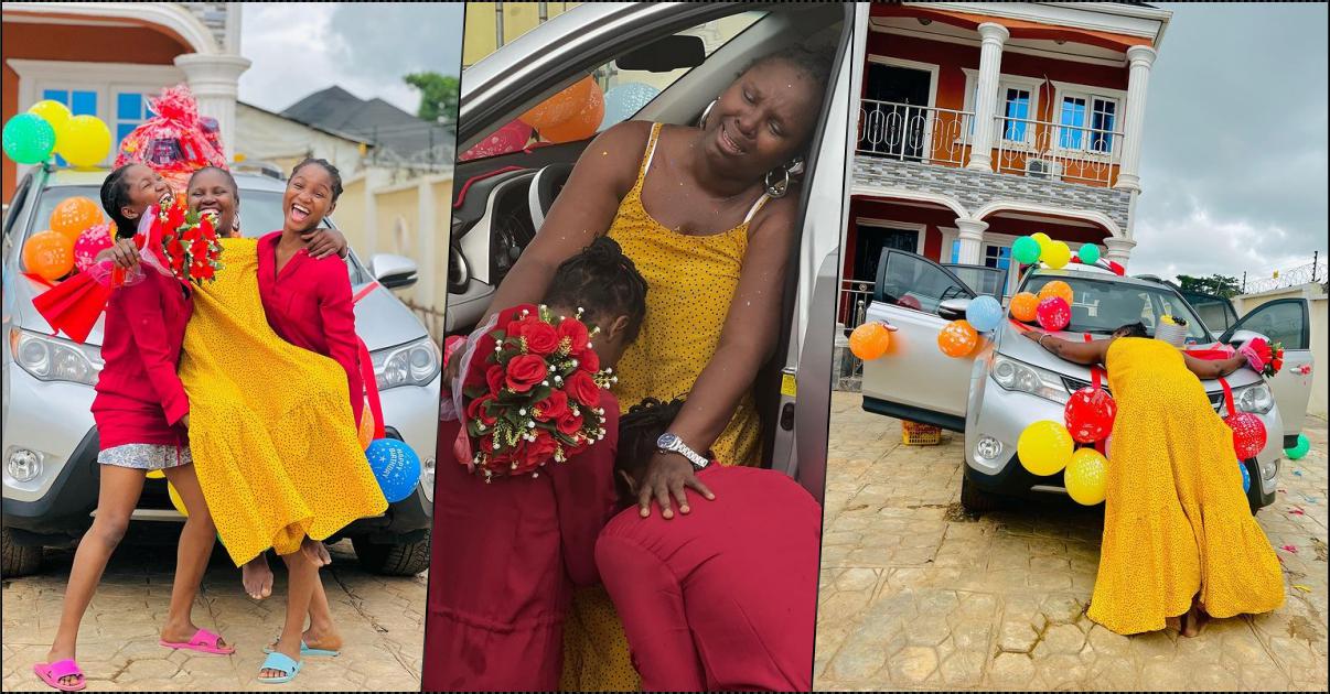 Twinz Love's mother tears up as she receives car gift from children 