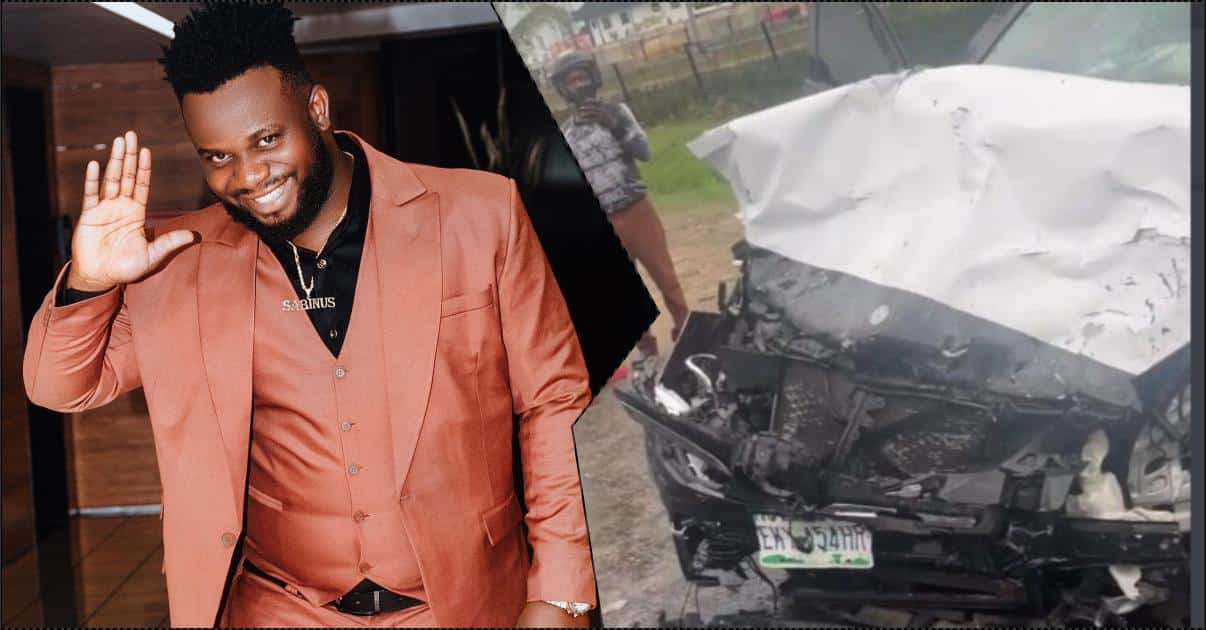 "This is my first time ever" — Sabinus speaks following ghastly car accident (Video)