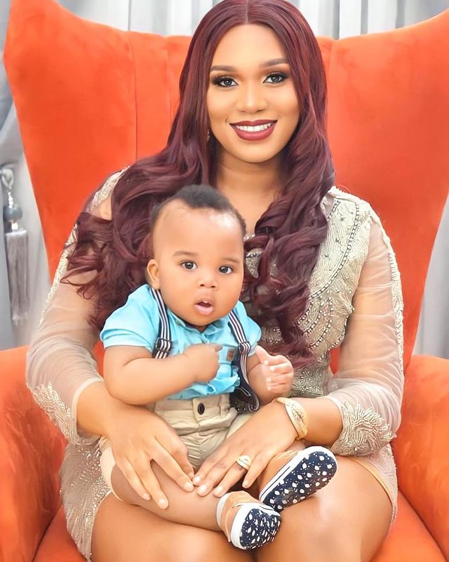 Sandra Iheuwa reveals son's face at six months old