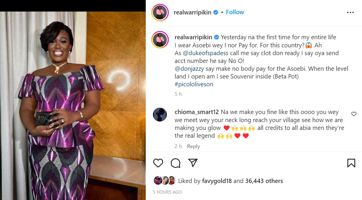Don Jazzy gave out his mother’s funeral asoebi for free to everyone – Real Warri Pikin reveals