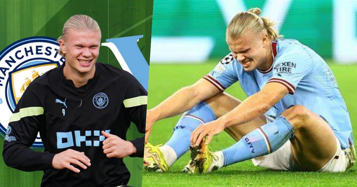 Erling Haaland left out of Manchester City's starting lineup against Leicester after picking up an injury