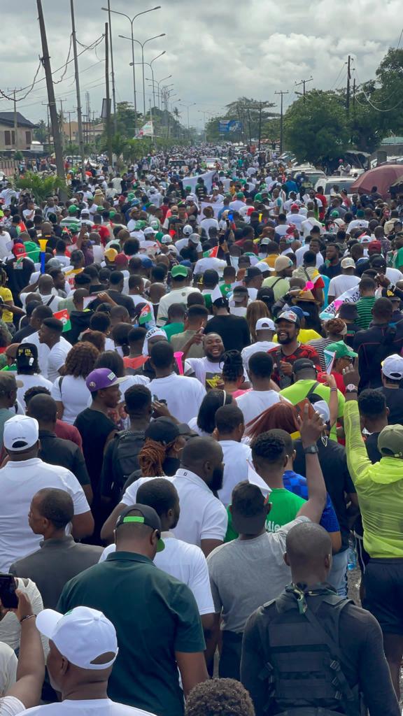 Peter Obi's supporters storm the streets across Nigeria, Ghana and UK (Video)