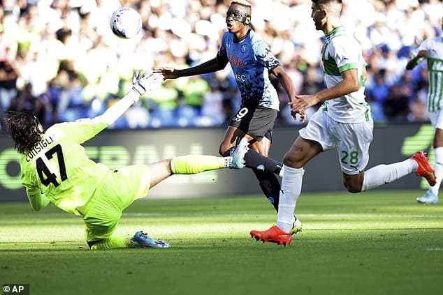 Osimhen scores a hat-trick as Napoli thrash Sassuolo