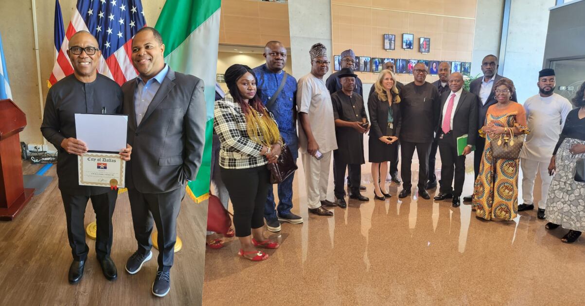 Peter Obi conferred with honorary citizenship in Dallas, United States