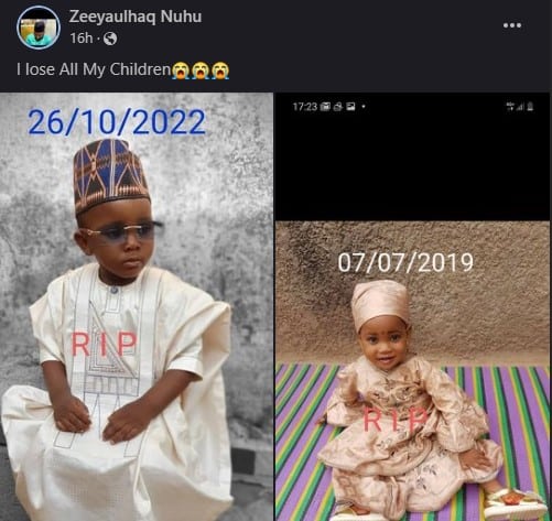 "I lost all my children" — Heartbroken man laments loss one year apart