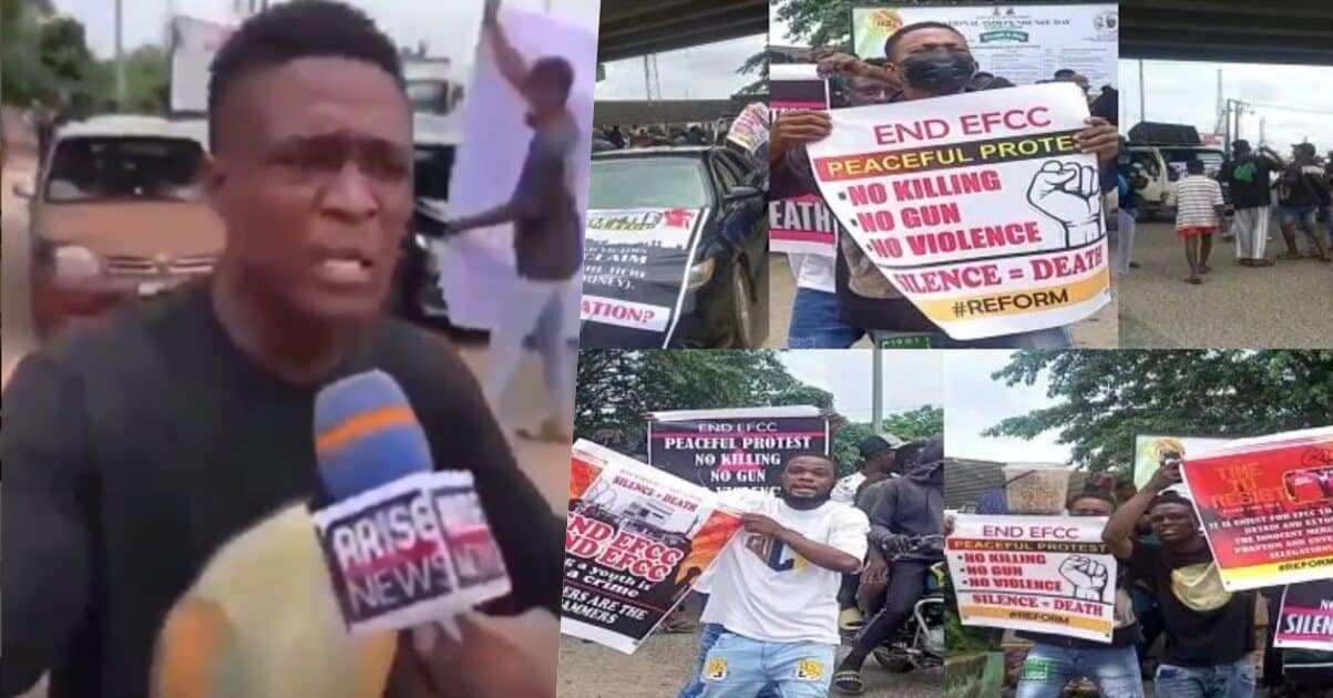 We are collecting our father’s money - One of the youths staging a protest against EFCC in Oyo explains why they commit internet fraud