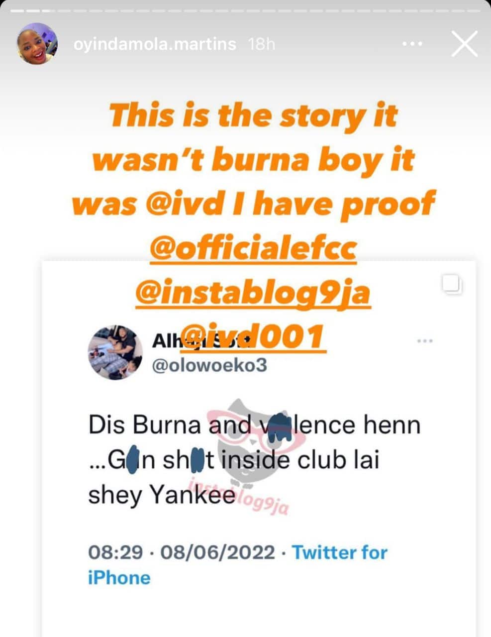 "It wasn't Burna Boy; IVD fired the gun at Cubana club" — Late Bimbo's brother alleges (Video)