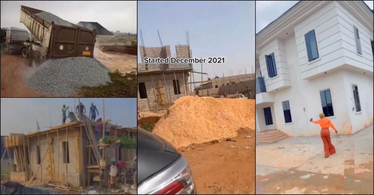 Lady shows off house she completed in a year (Video)