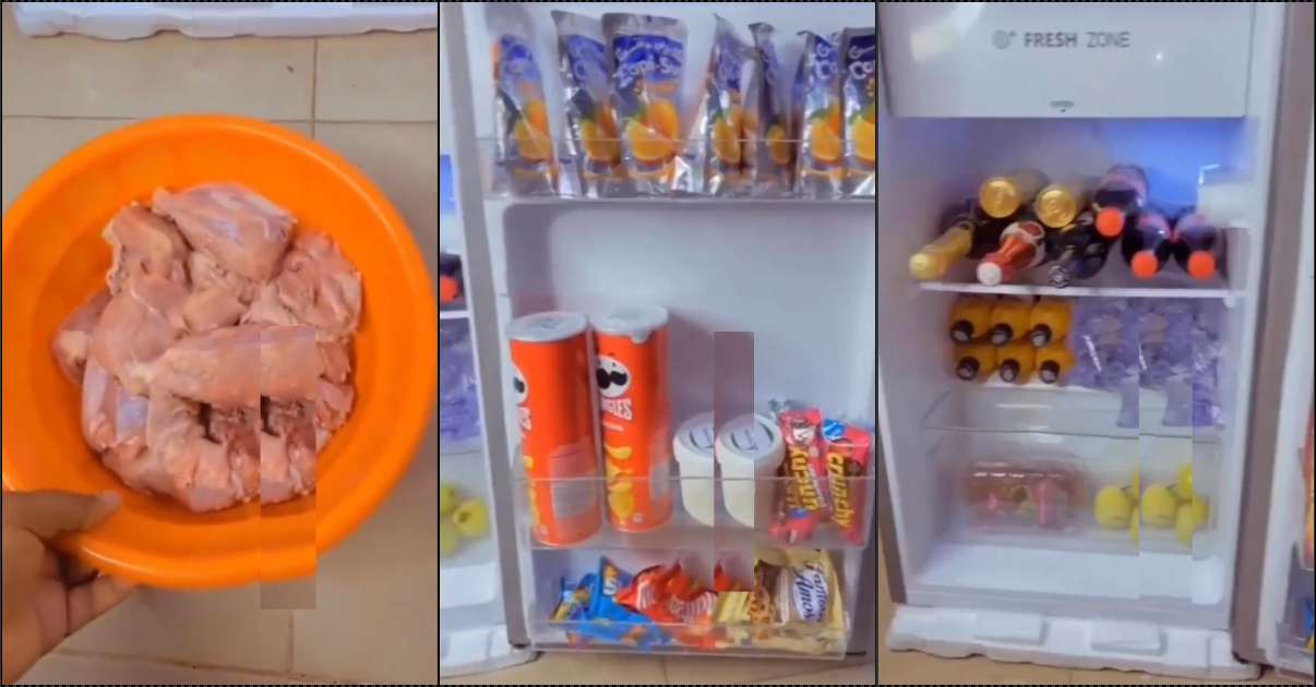 Student shows off content of refrigerator as school resumes (Video)