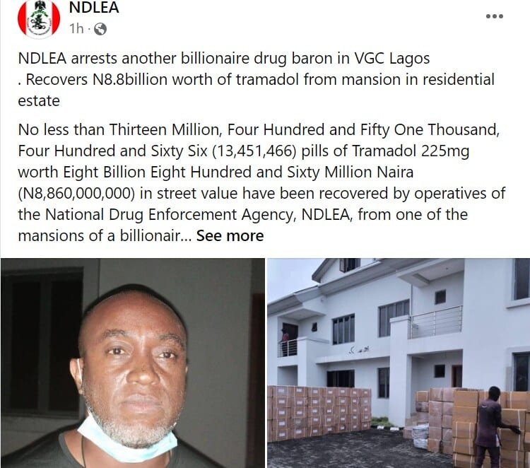 Billionaire drug baron who used Lagos mansion to store 13 million tramadol pills is Chairman of Autonation Motors