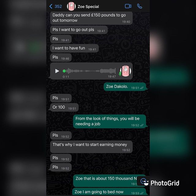 "My tired is tired" — Timi Dakolo says as he shares daughter's chat who requested N150K