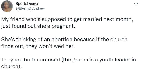 “Churches testing brides for pregnancy is barbaric, intrusive, and sexist" — Feminist fumes