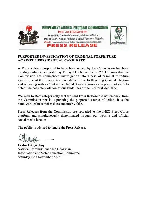 INEC investigate Tinubu