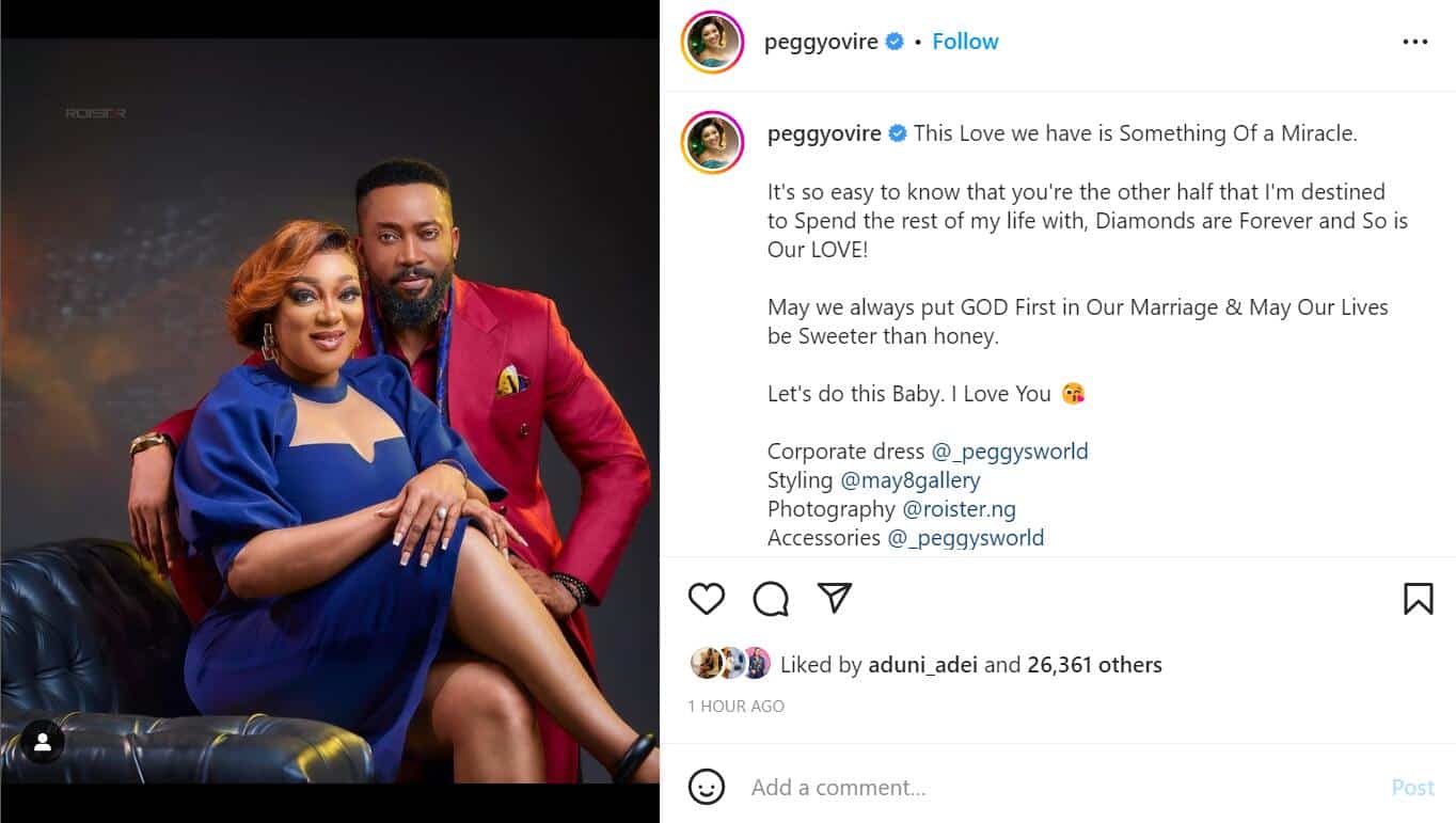 Our love is something of a miracle - Peggy Ovire gushes about her husband, Freddie Leonard as they hold thier traditional wedding