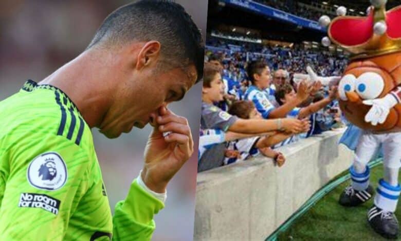 Real Sociedad mascot mocks Cristiano Ronaldo after Manchester United failed to finish top of their Europa League group