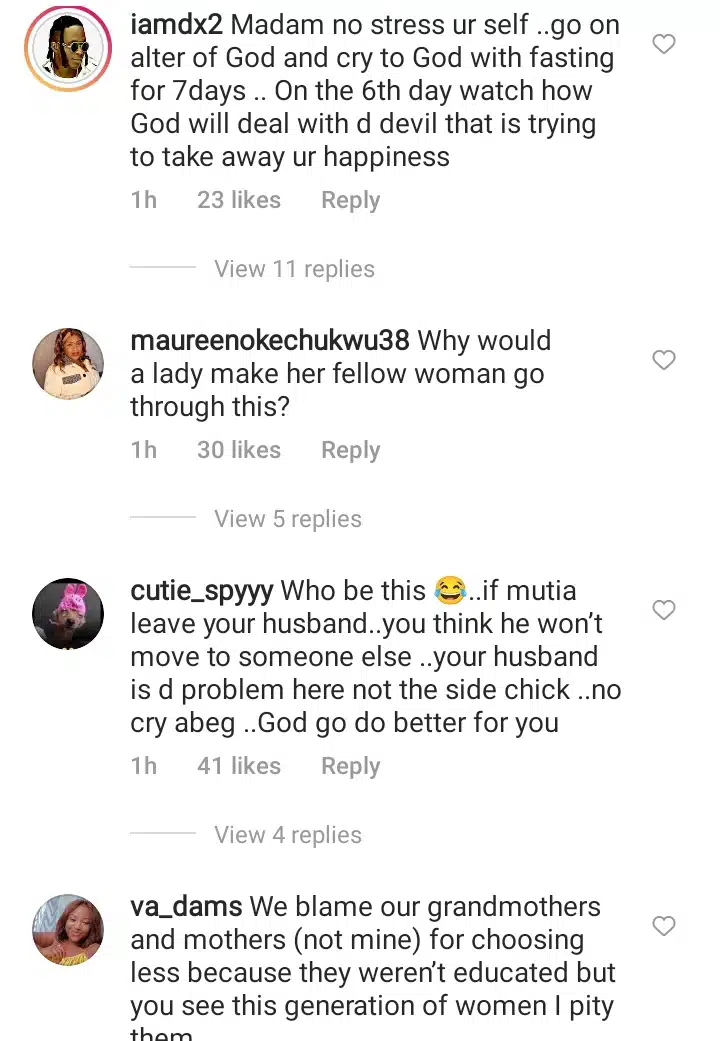Pregnant lady publicly pleads with husband's side chic