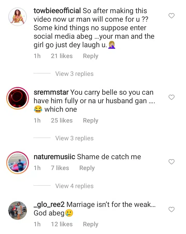 Pregnant lady publicly pleads with husband's side chic to leave him