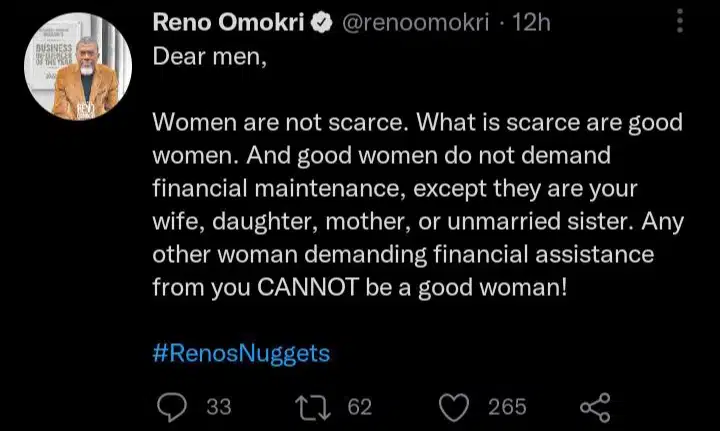 Reno Omokri Tweet
