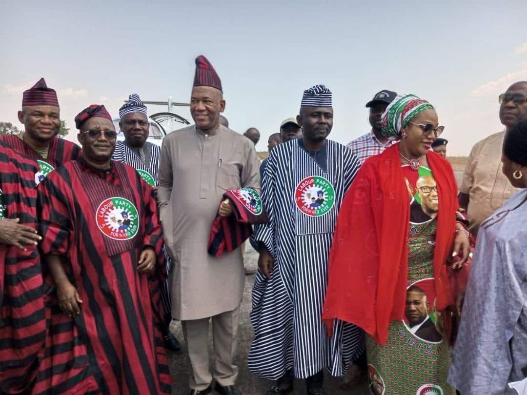 Watch moment Peter Obi arrived for his presidential rally in Benue state with his wife