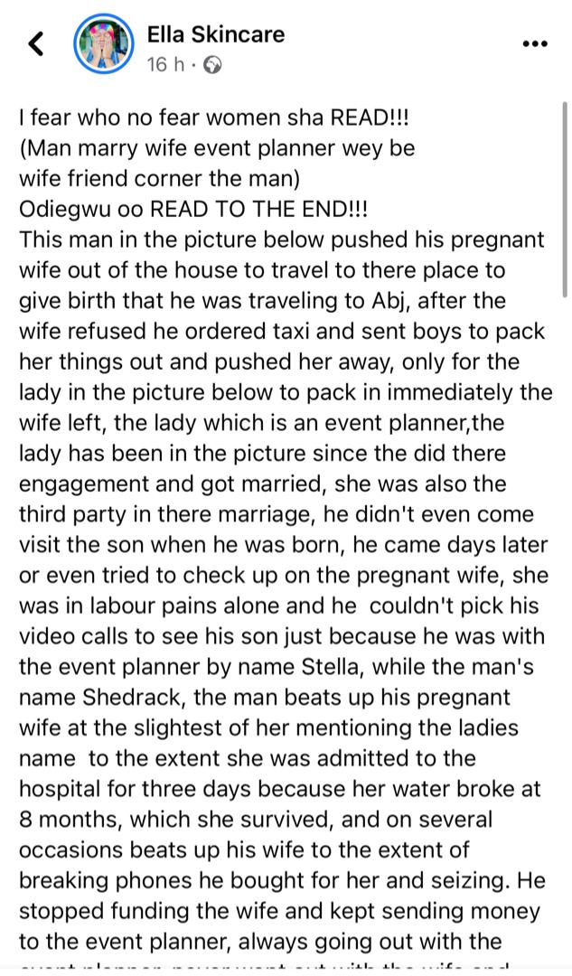 Man abandons pregnant wife, moves in with event planner who organized their wedding (Video)