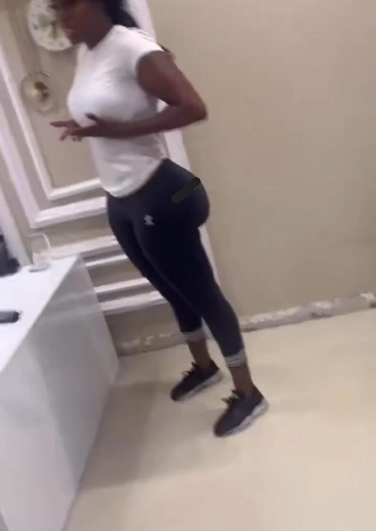 "Your body is in Nigeria but your bumbum is in South Africa" — Man teases wife as she flaunts herself (Video)