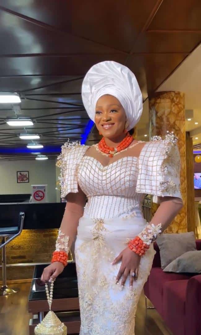"Allow me to Re-introduce Myself ... MRS LEONARD" — Peggy Ovire gushes following traditional wedding (Video)
