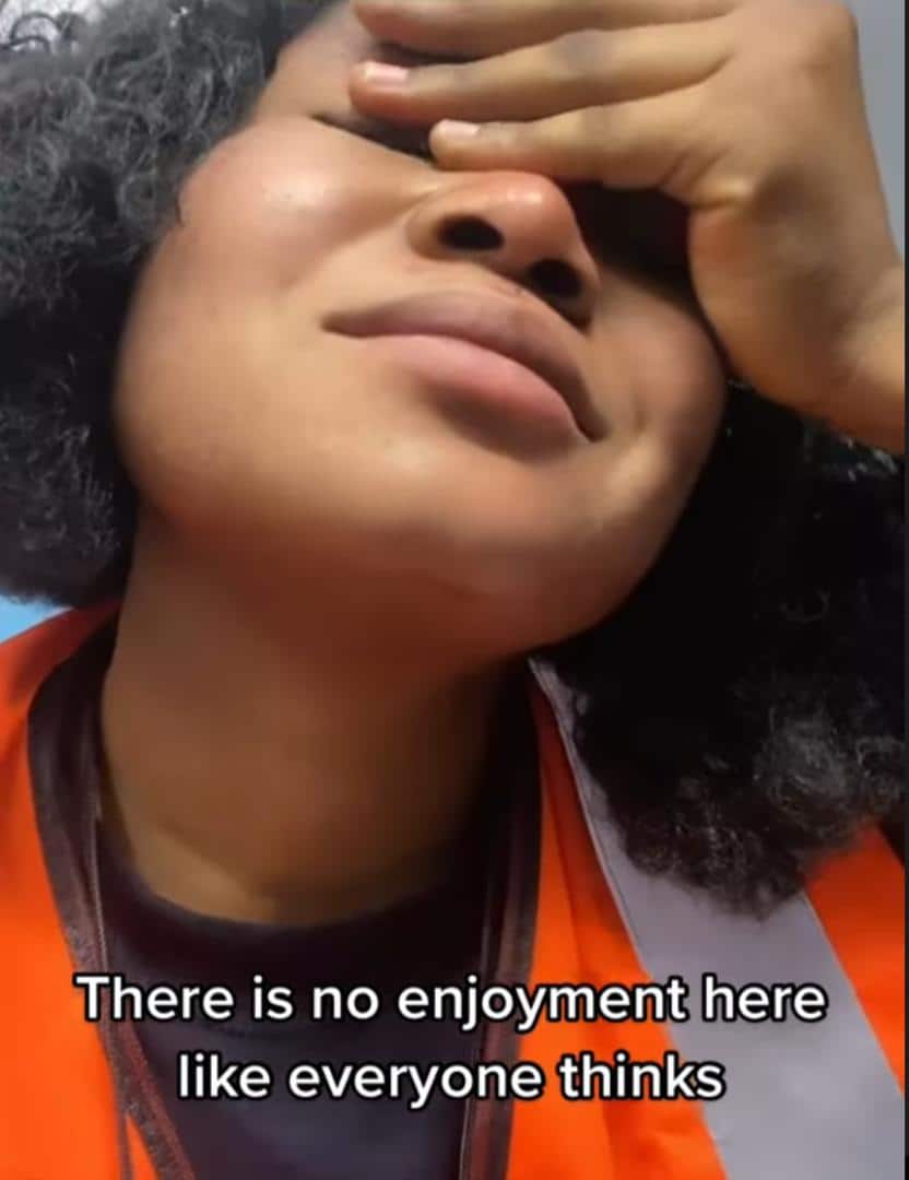 "I feel like giving up; there's no enjoyment here" — Lady tears up, laments job stress after relocating abroad (Video)
