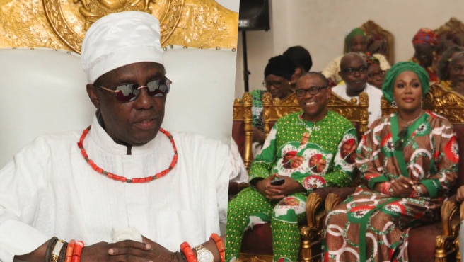 Will you remain clean as Nigeria’s President – Oba of Benin asks Peter Obi during visit