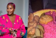 "This is what her fiancé will be eating with happiness" — Dj Cuppy stirs reactions as she makes jollof rice