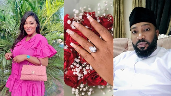 "I said Yes" — Peggy Ovire says as she flaunts engagement ring