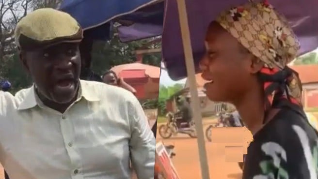 Onlookers confront Auchi lecturer for slapping P.O.S attendant following failed transaction (Video)