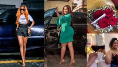 "Everyone suddenly wants to be her friend" — Reactions as Amaka surprises Beauty with bouquet of flowers (Video)